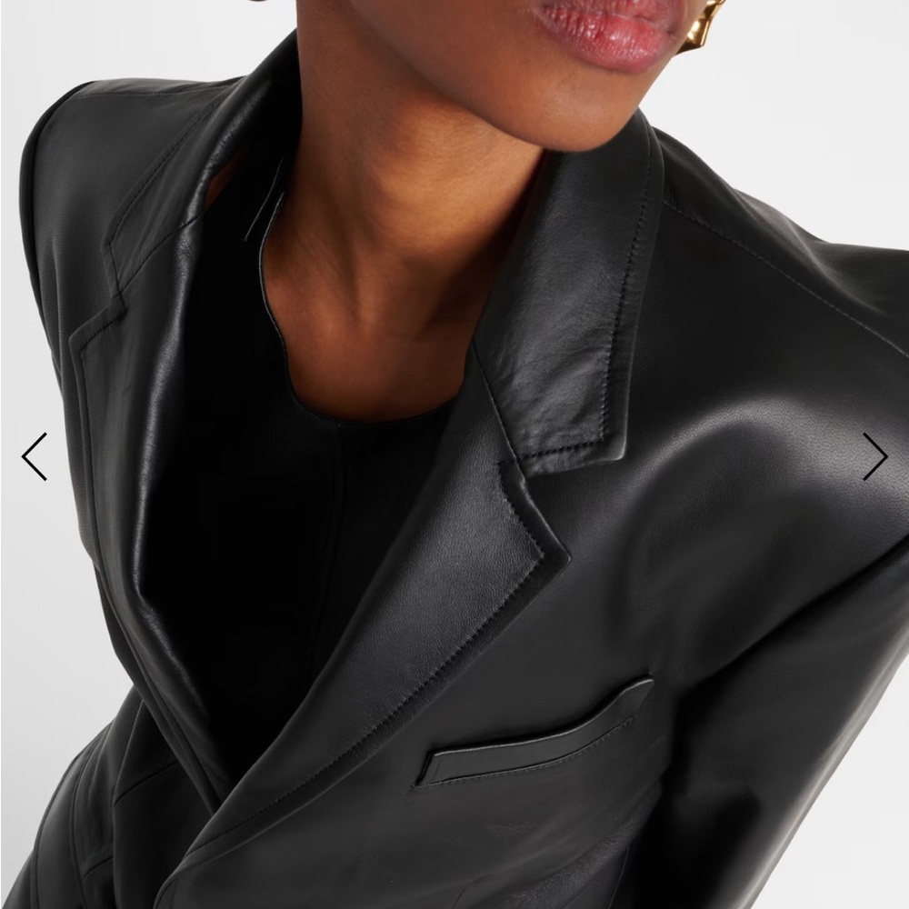 NYC Black Leather Oversized Blazer - Picture 6 of 6